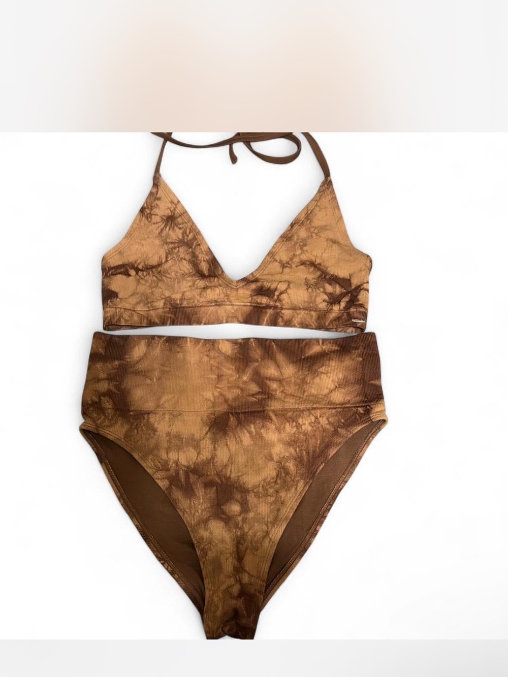 PINK Victoria's Secret Brown Tie-Dye Bikini Bottoms